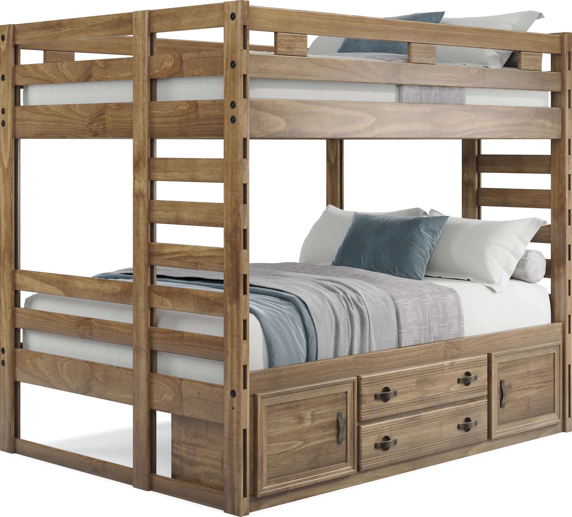 Kids Creekside 2.0 Chestnut Full/Full Bunk Bed with Storage Side Rail - Image 2