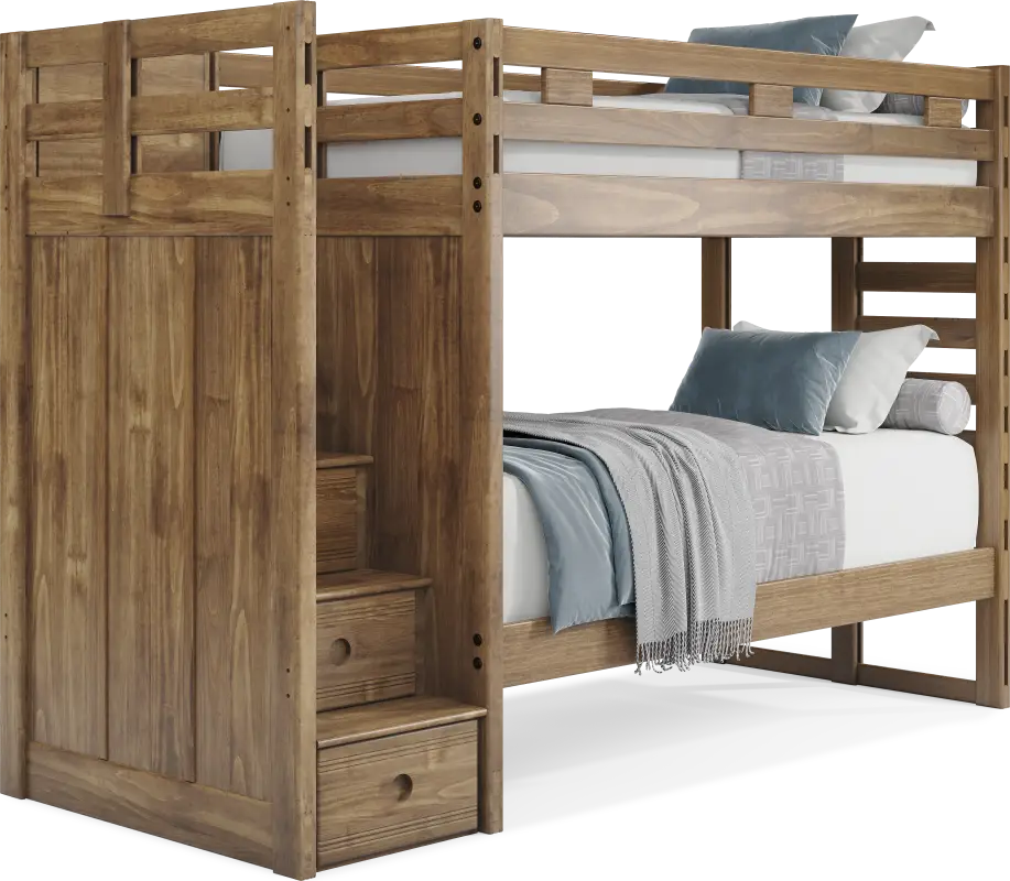 Kids Creekside 2.0 Chestnut Twin/Twin Step Bunk Bed