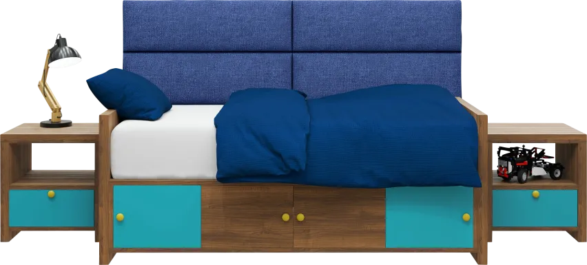 Kids Burkett Blue Twin Headboard Panel, Set of 4