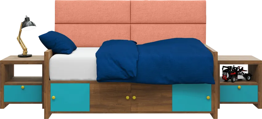 Kids Burkett Salmon Twin Headboard Panel, Set of 4