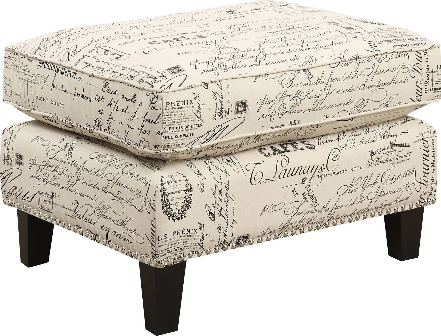 Bazemore Off-White Ottoman - Image 1