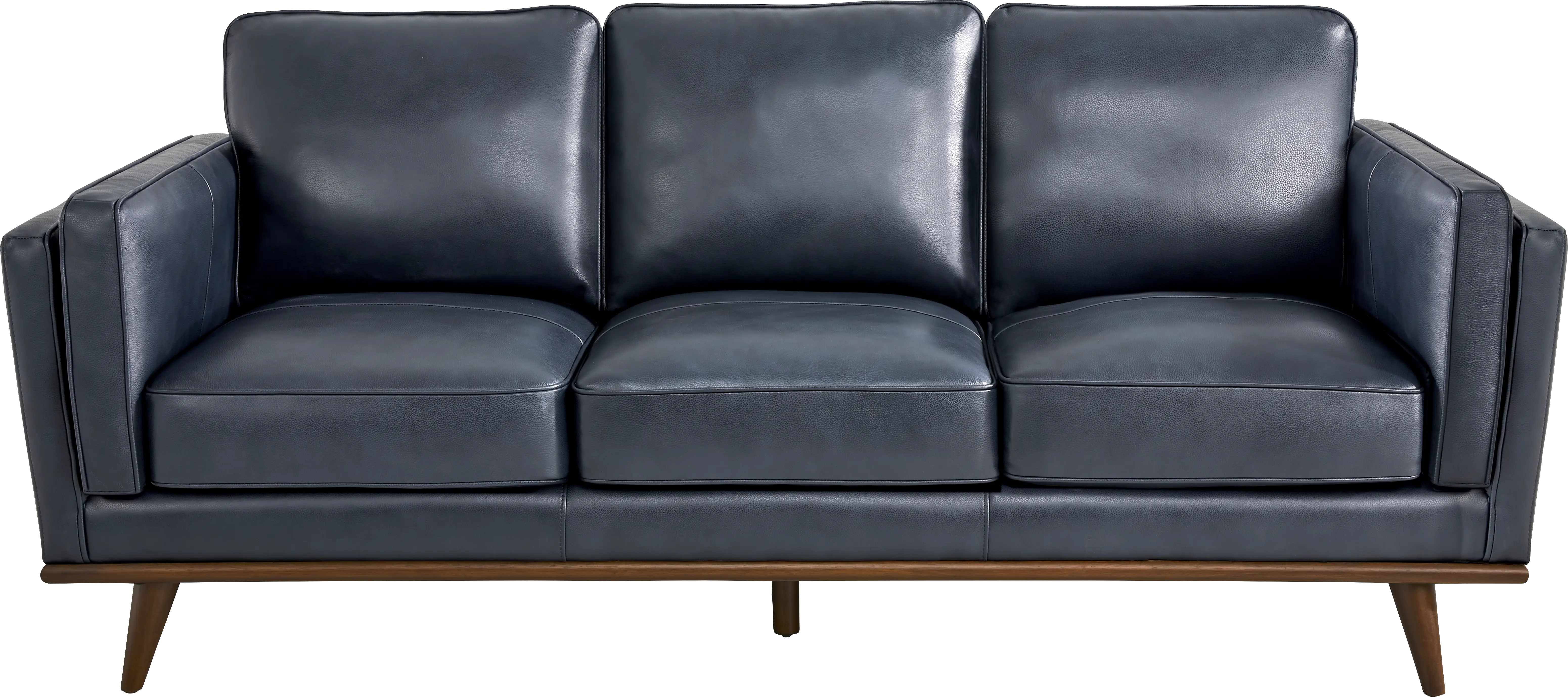 Cassina Way Navy Leather 3 Pc Living Room - Thumbnail - Image 2