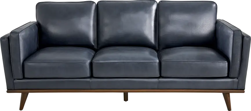 Cassina Way Navy Leather Sofa