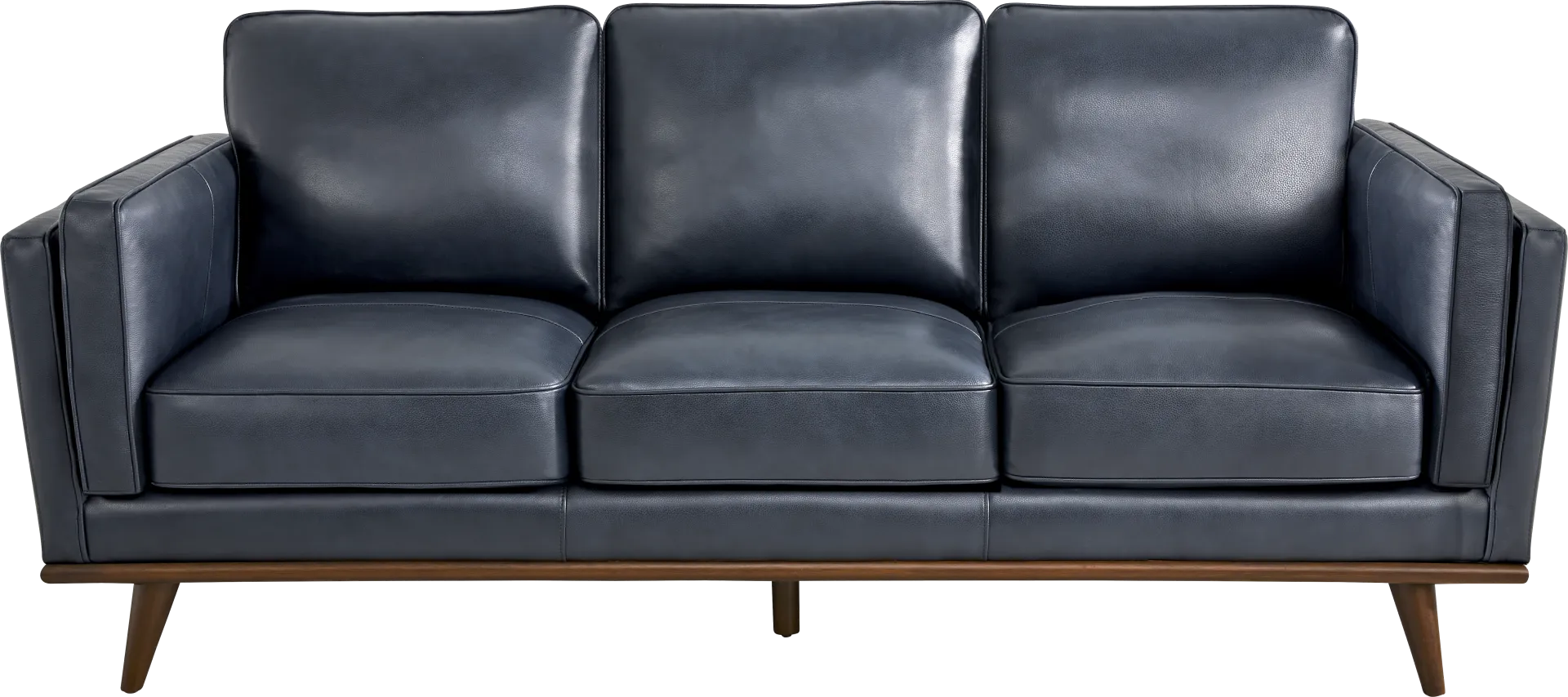 Cassina Way Navy Leather 3 Pc Living Room - Image 2