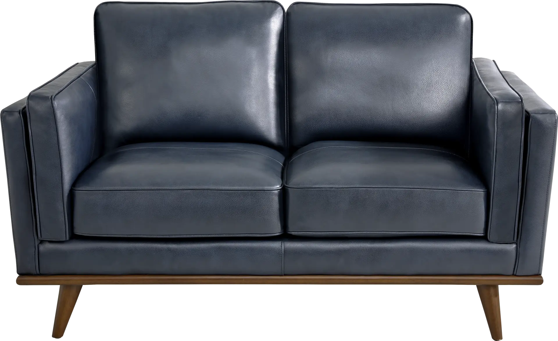 Cassina Way Navy Leather Loveseat