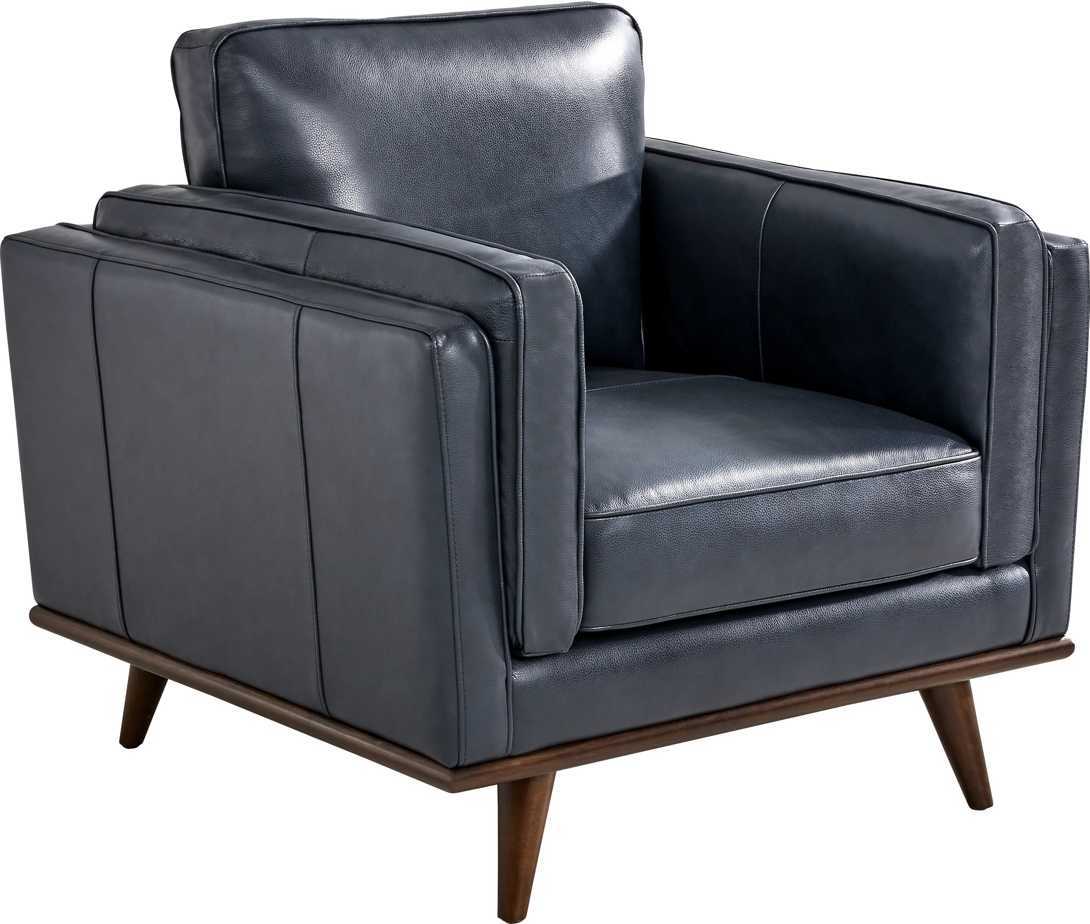 Cassina Court Navy Blue Leather Chair | Rooms to Go