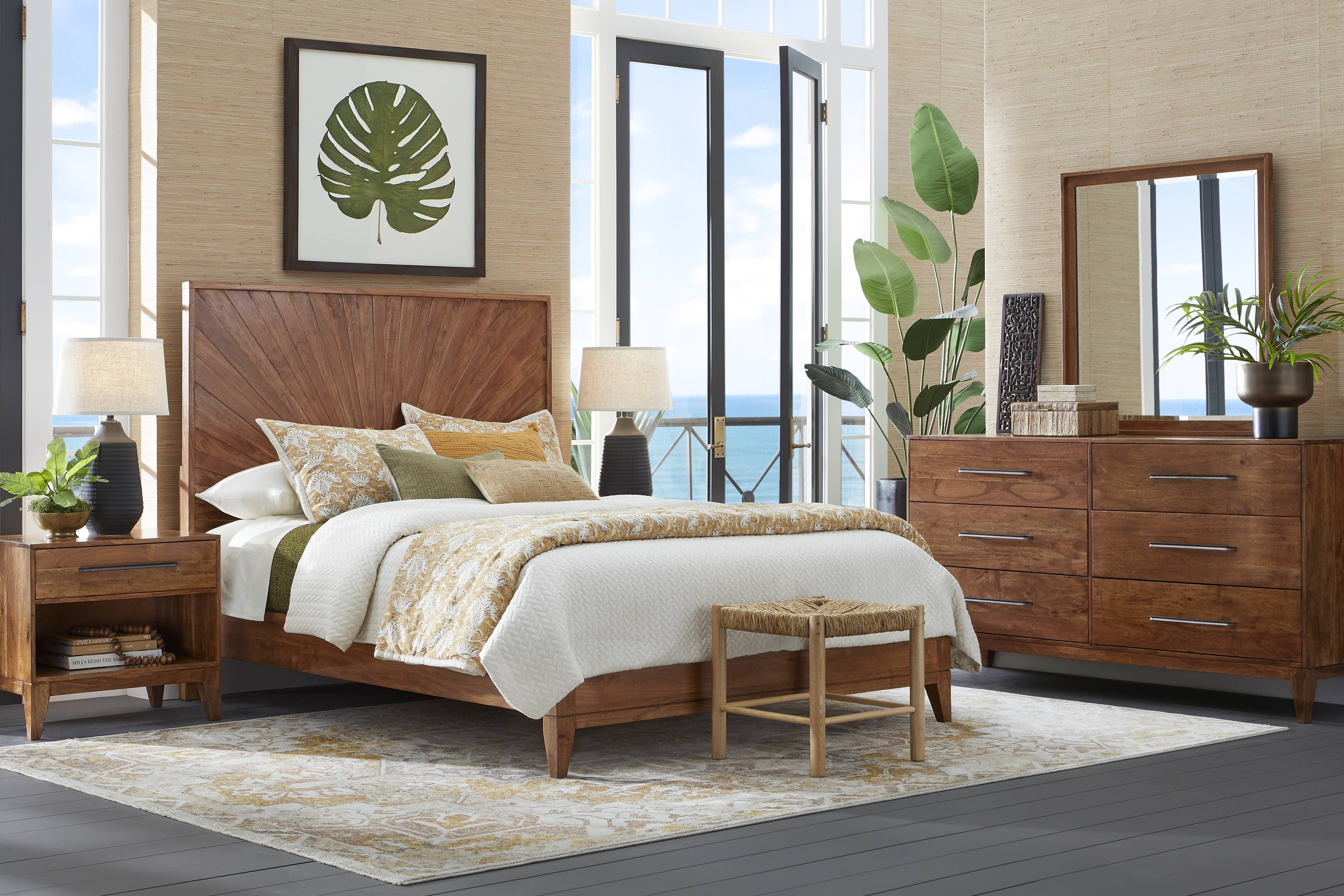 Cedona View Natural 7 Pc King Panel Bedroom - Thumbnail - Image 1