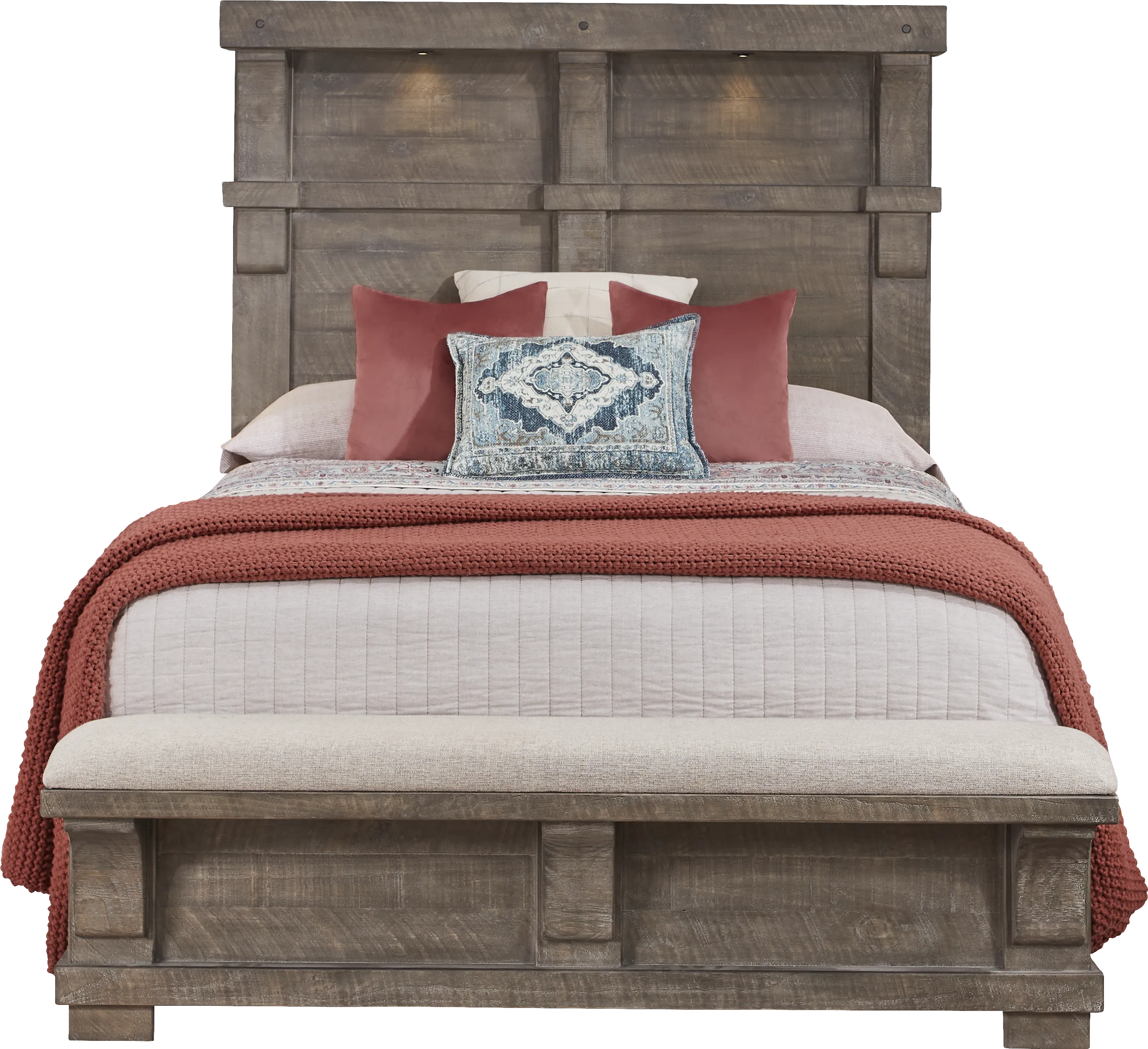 Bretten Crossing Gray 3 Pc Queen Bench Bed - Thumbnail - Image 1