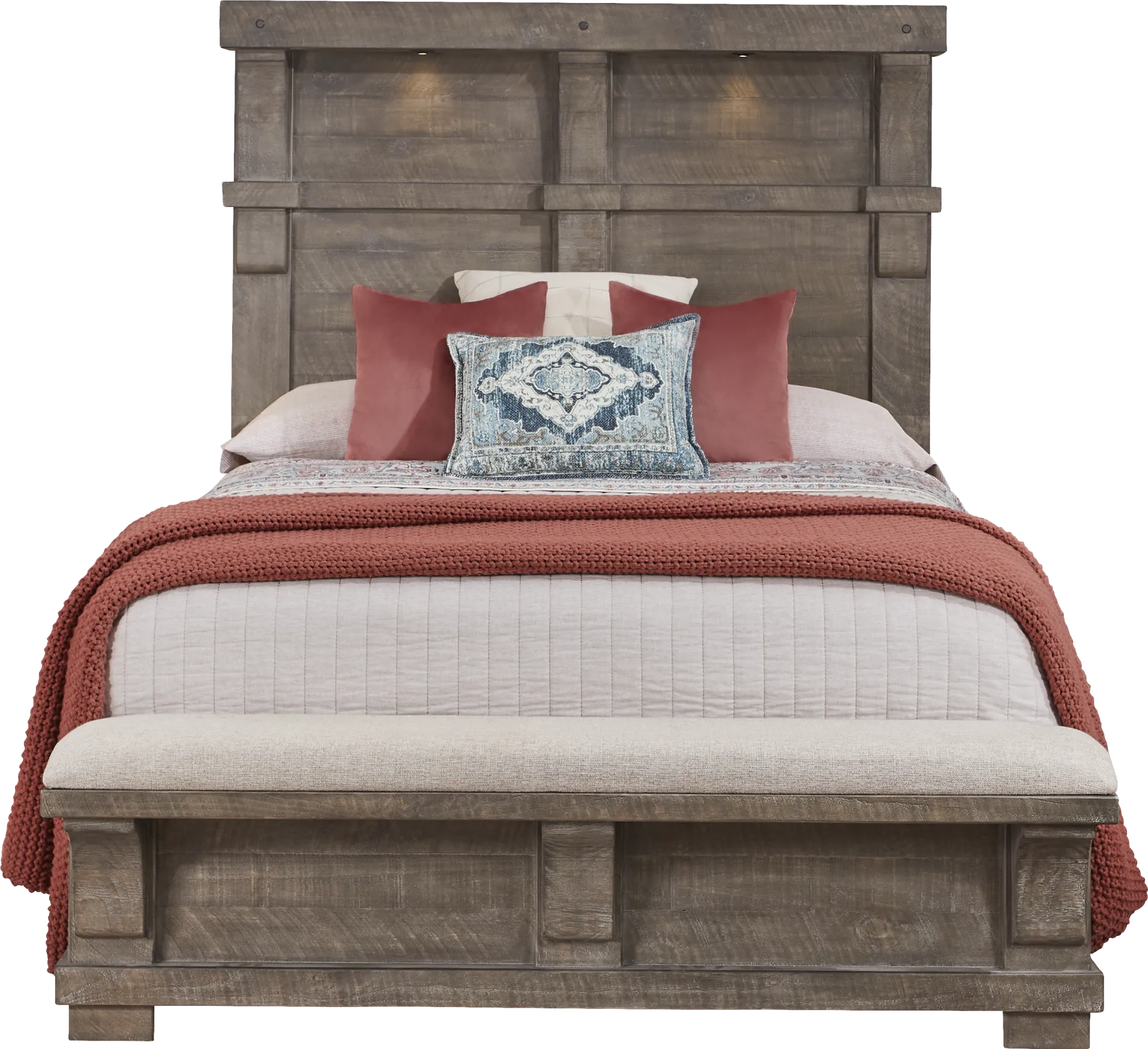 Bretten Crossing Gray 3 Pc Queen Bench Bed - Image 1