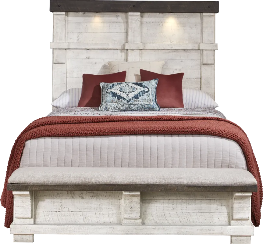 Bretten Crossing White 3 Pc King Bench Bed
