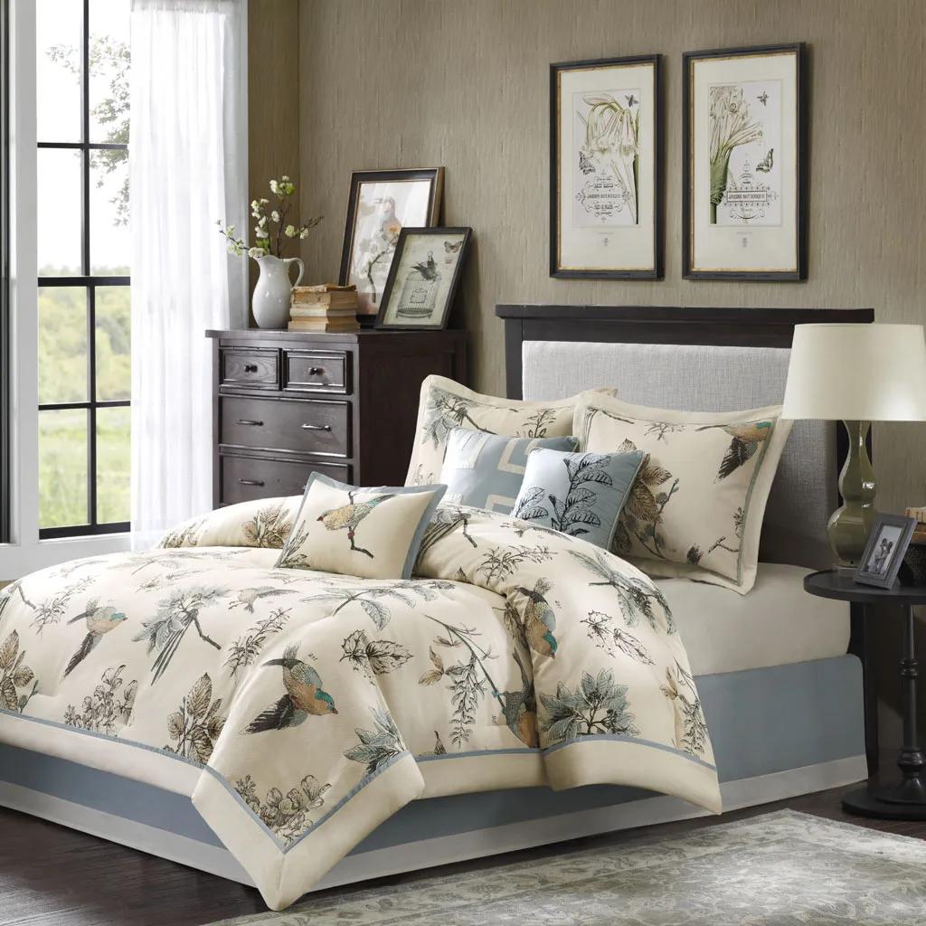 Desaix Taupe 7 Pc Queen Comforter Set - Image 1