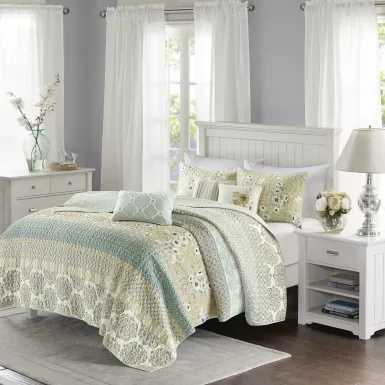 Louque Green 6 Pc Full/Queen Coverlet Set