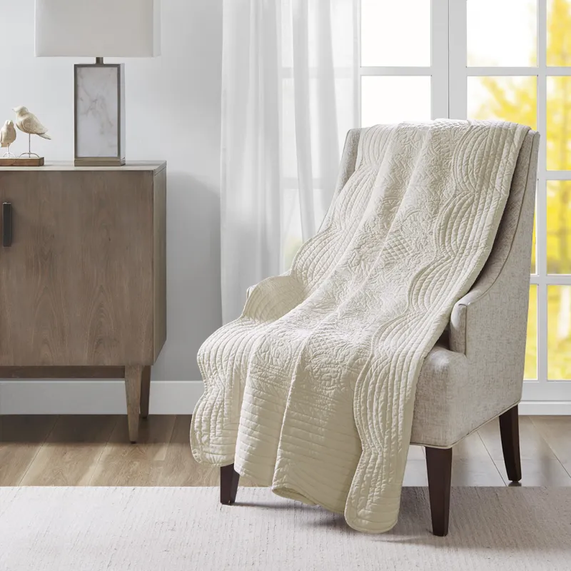 Millaudon Cream Throw Blanket