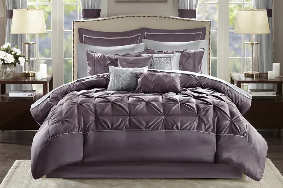 Opelusas Purple 24 Pc King Bedding Set
