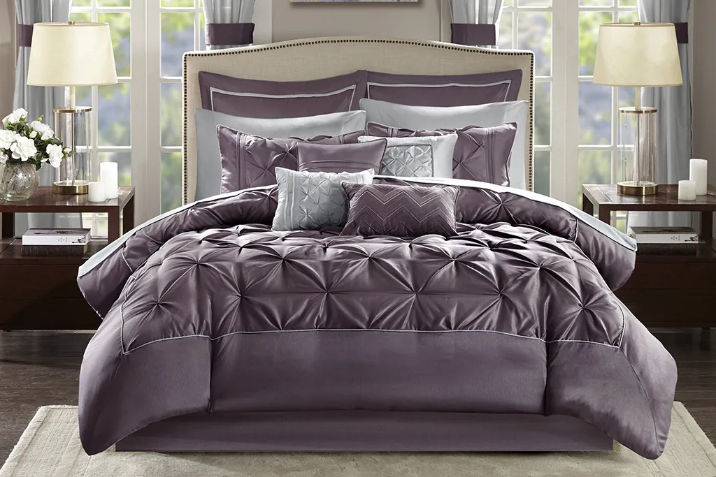 Opelusas Purple 24 Pc King Bedding Set