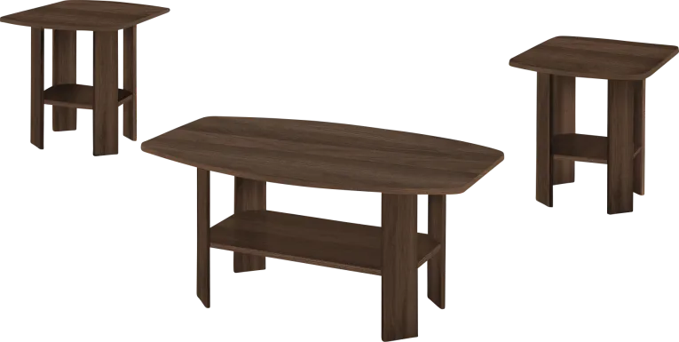 Sagamon Dark Brown 3pc Table Set