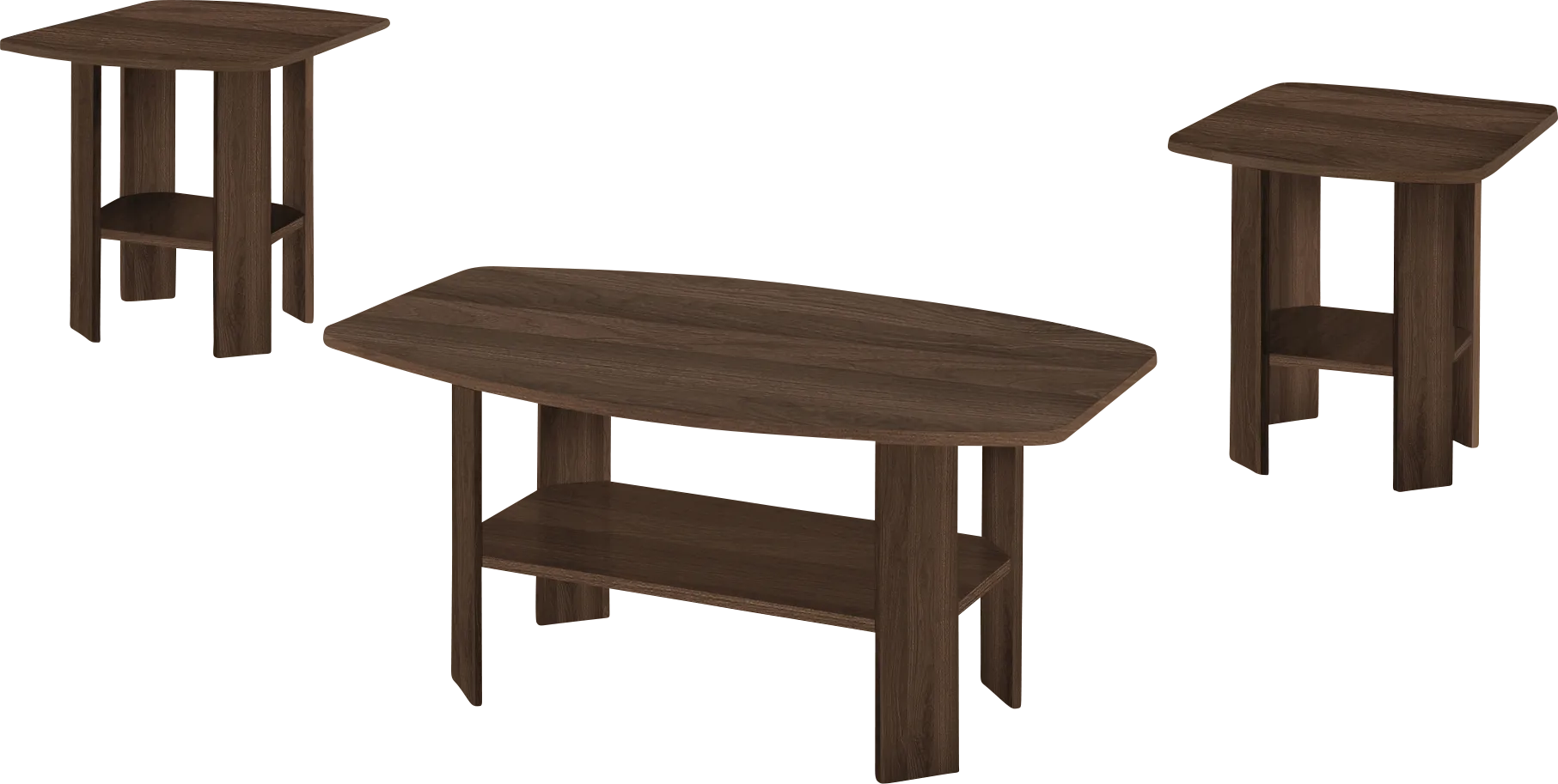Sagamon Dark Brown 3pc Table Set - Image 1