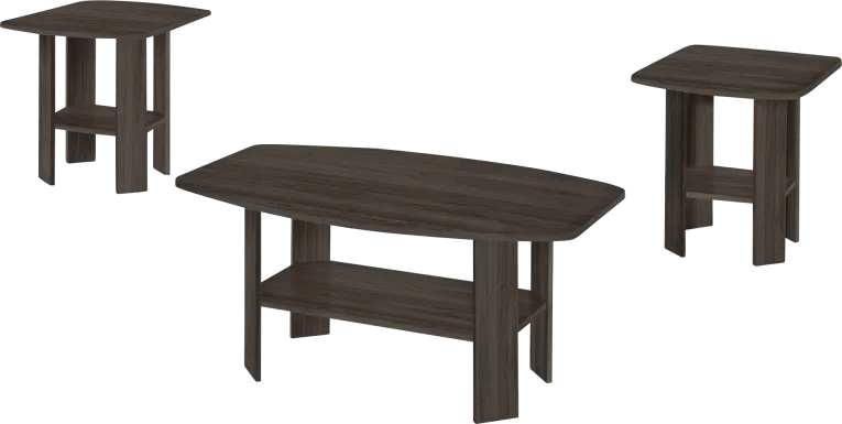 Sagamon Oak Brown 3pc Table Set
