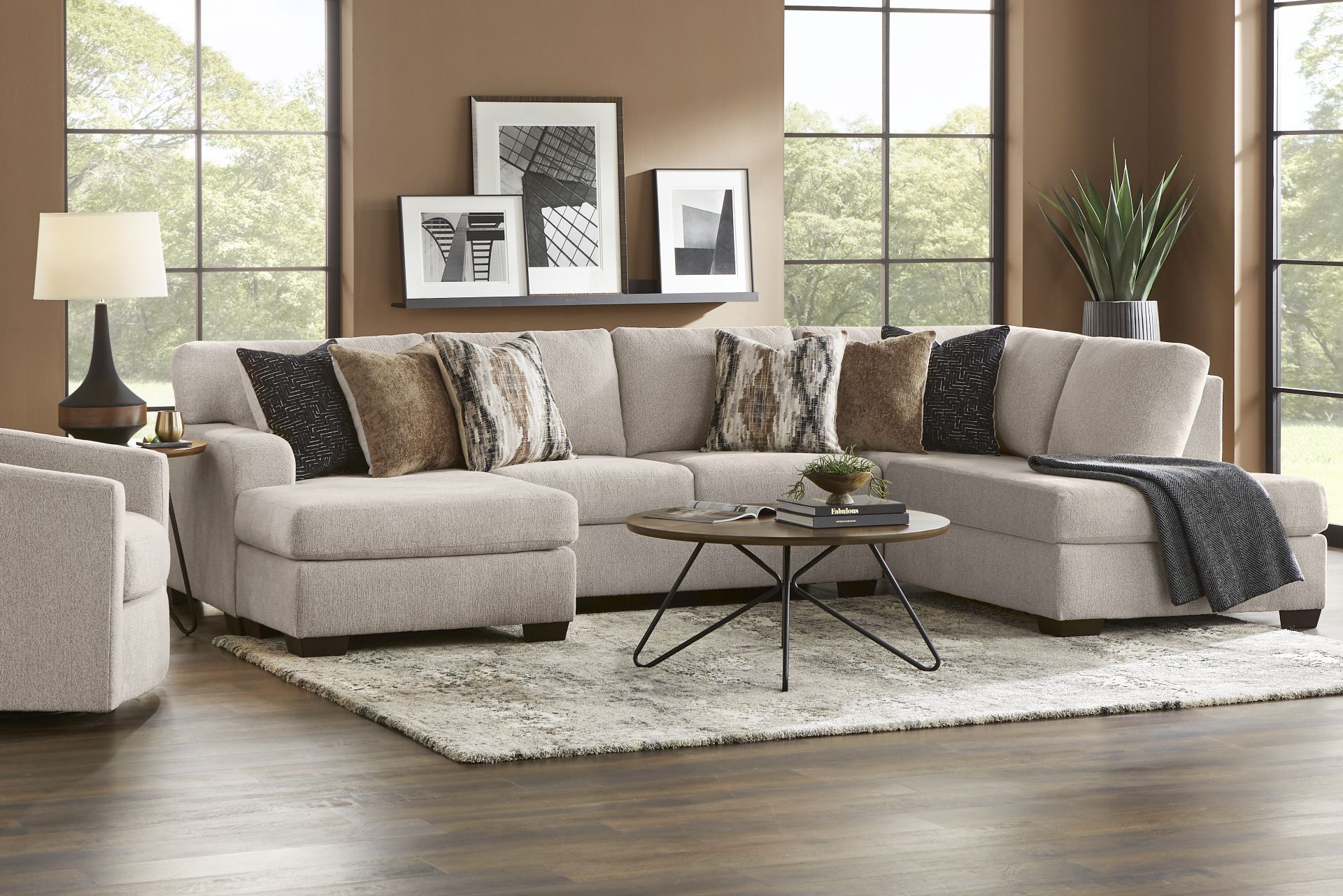 Wildwood Grove Beige 5 Pc Sectional Living Room - Image 1