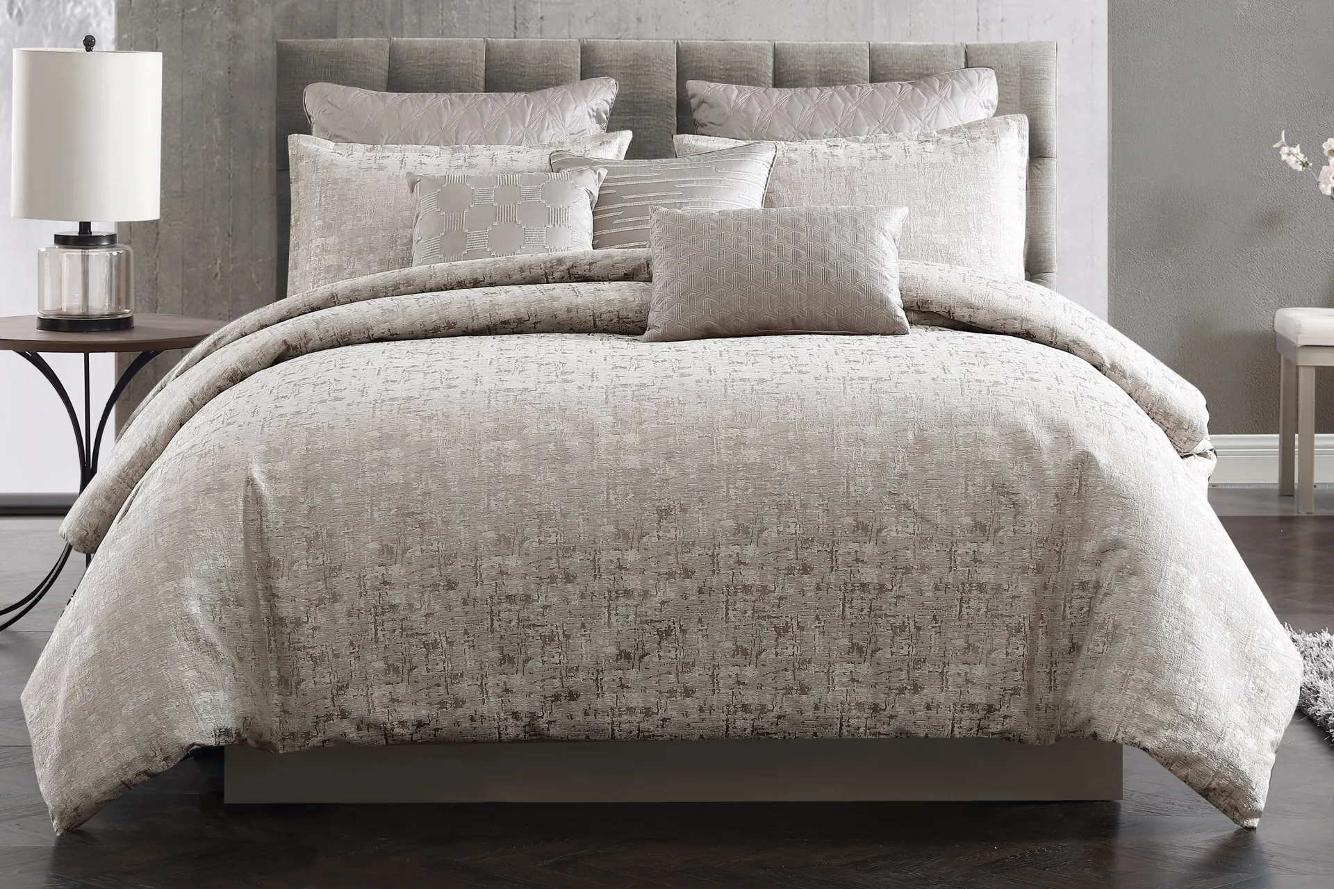 Calvent Gray 9 Pc Queen Comforter Set - Image 2