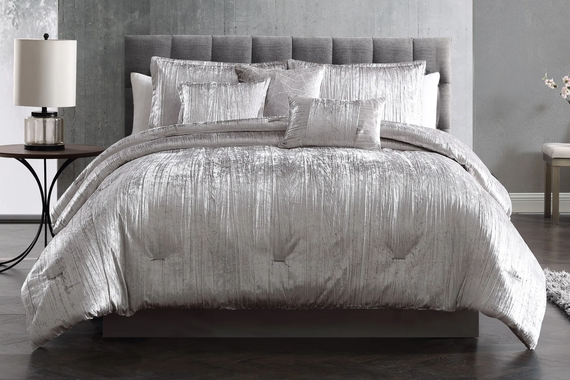 Cliffland Silver 7 Pc Queen Comforter Set - Image 1
