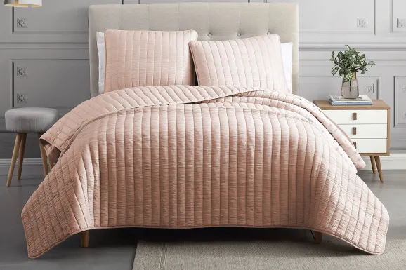 Corvair Blush 3 Pc Queen Coverlet Set