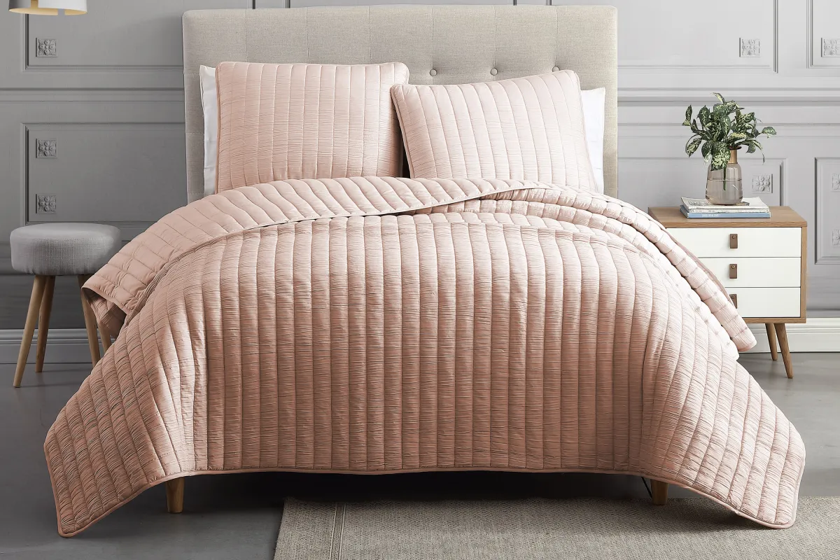 Corvair Blush 3 Pc Queen Coverlet Set
