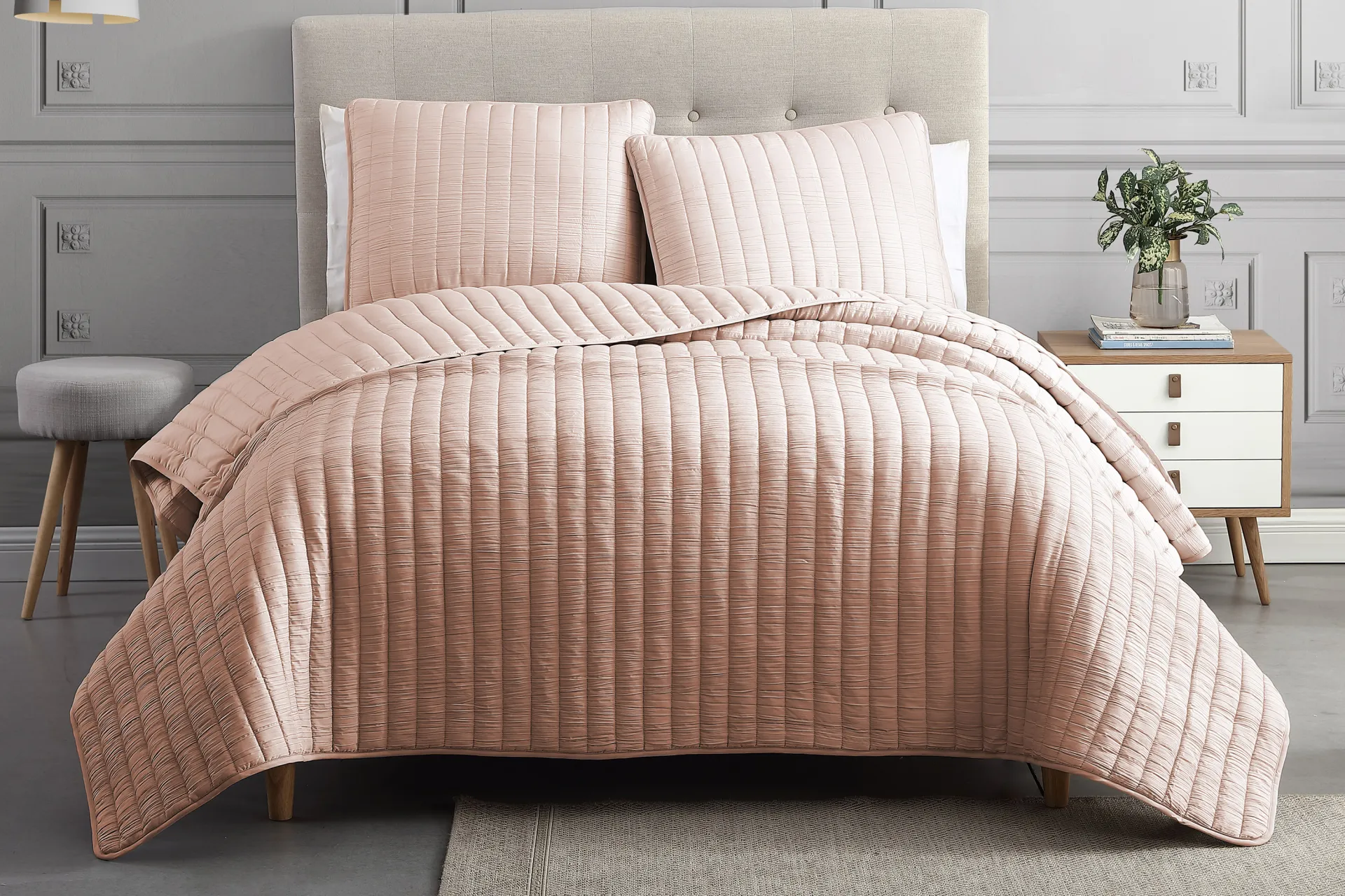 Corvair Blush 3 Pc Queen Coverlet Set - Image 2