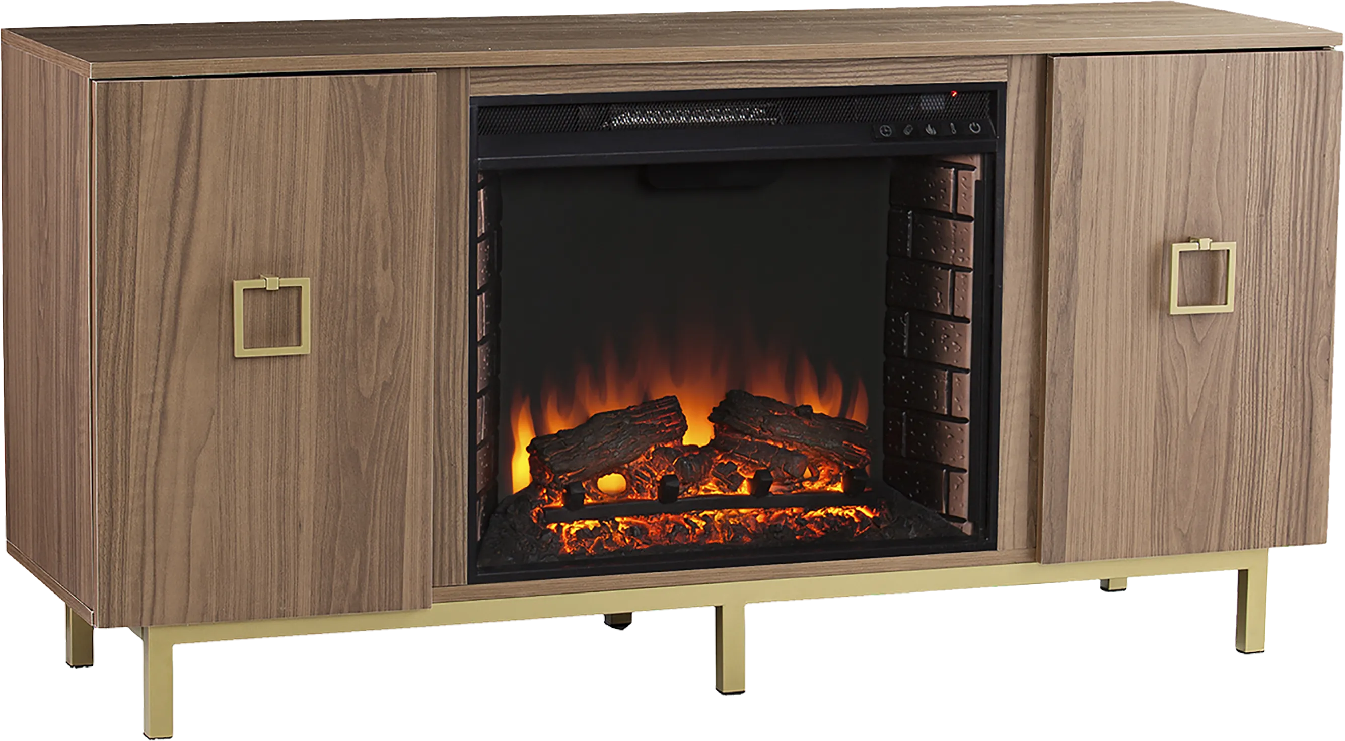 Columbiana II Natural 54 in. Console with Electric Fireplace Electric Fireplace - Thumbnail - Image 1