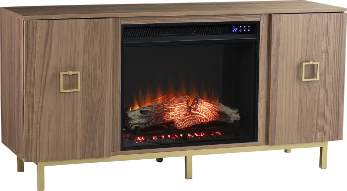 Columbiana IV Natural 54 in. Console with Touch Panel Electric Fireplace