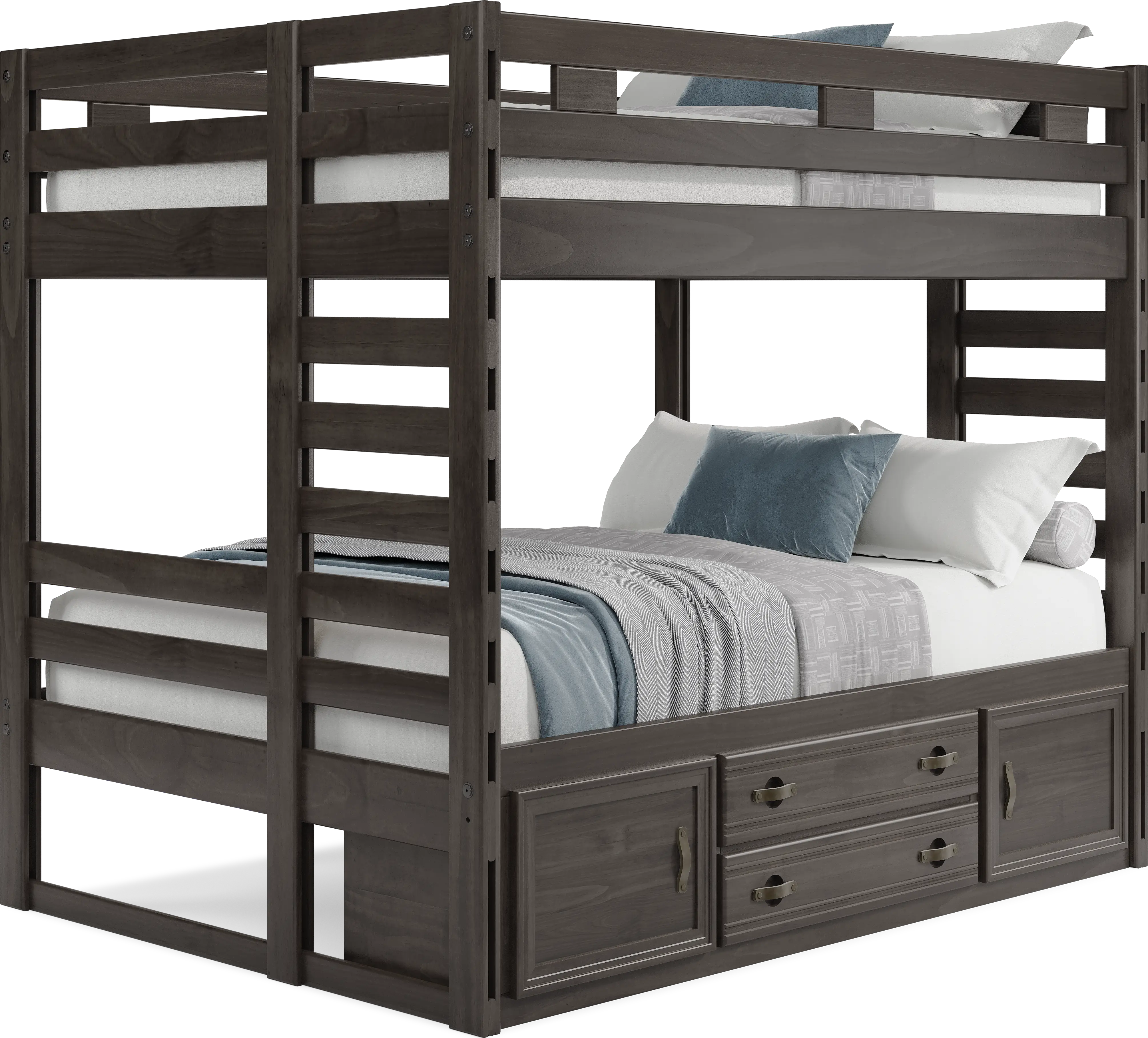 Kids Creekside 2.0 Charcoal Full/Full Bunk Bed with Storage Side Rail - Thumbnail - Image 1