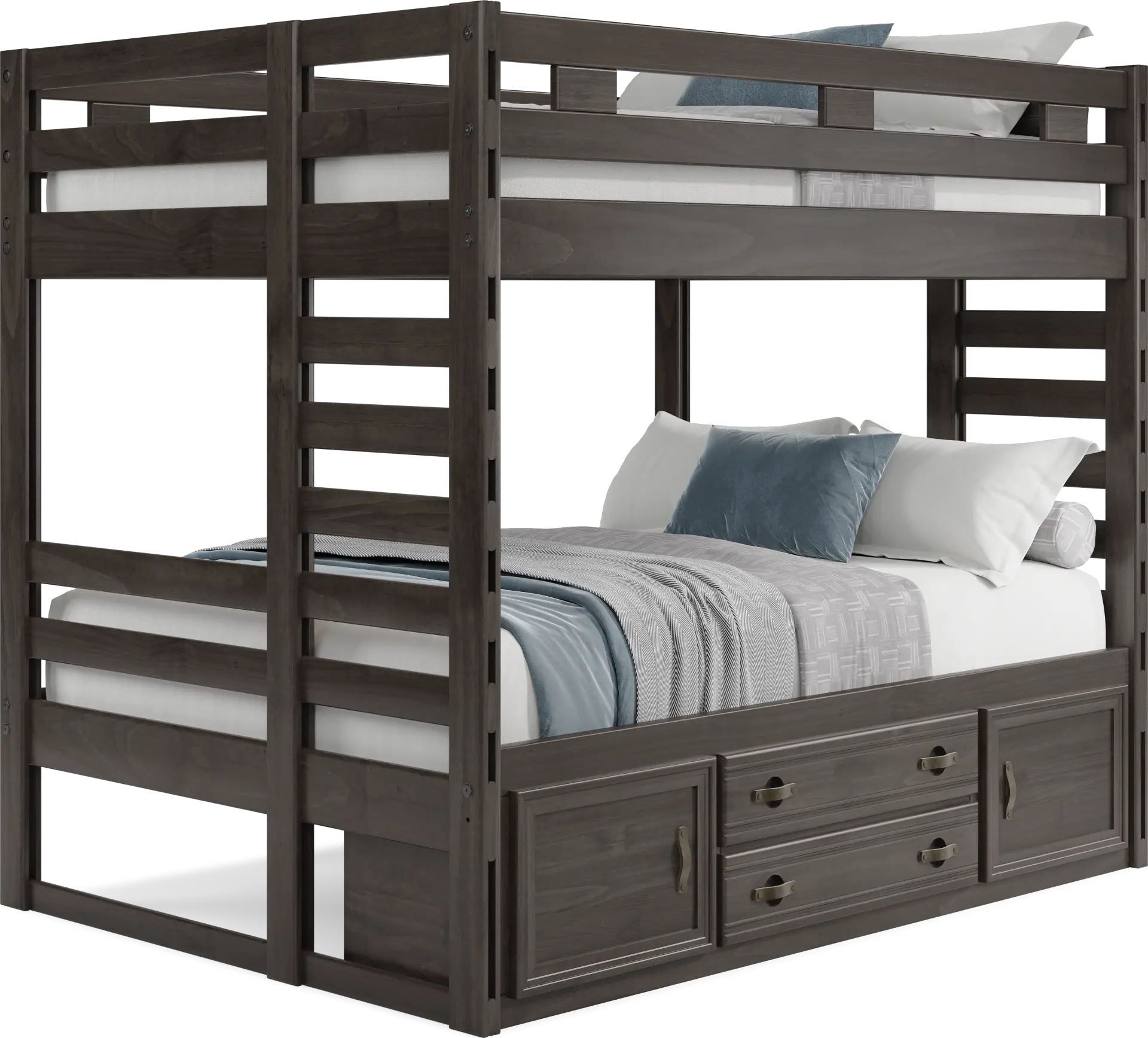 Kids Creekside 2.0 Charcoal Full/Full Bunk Bed with Storage Side Rail
