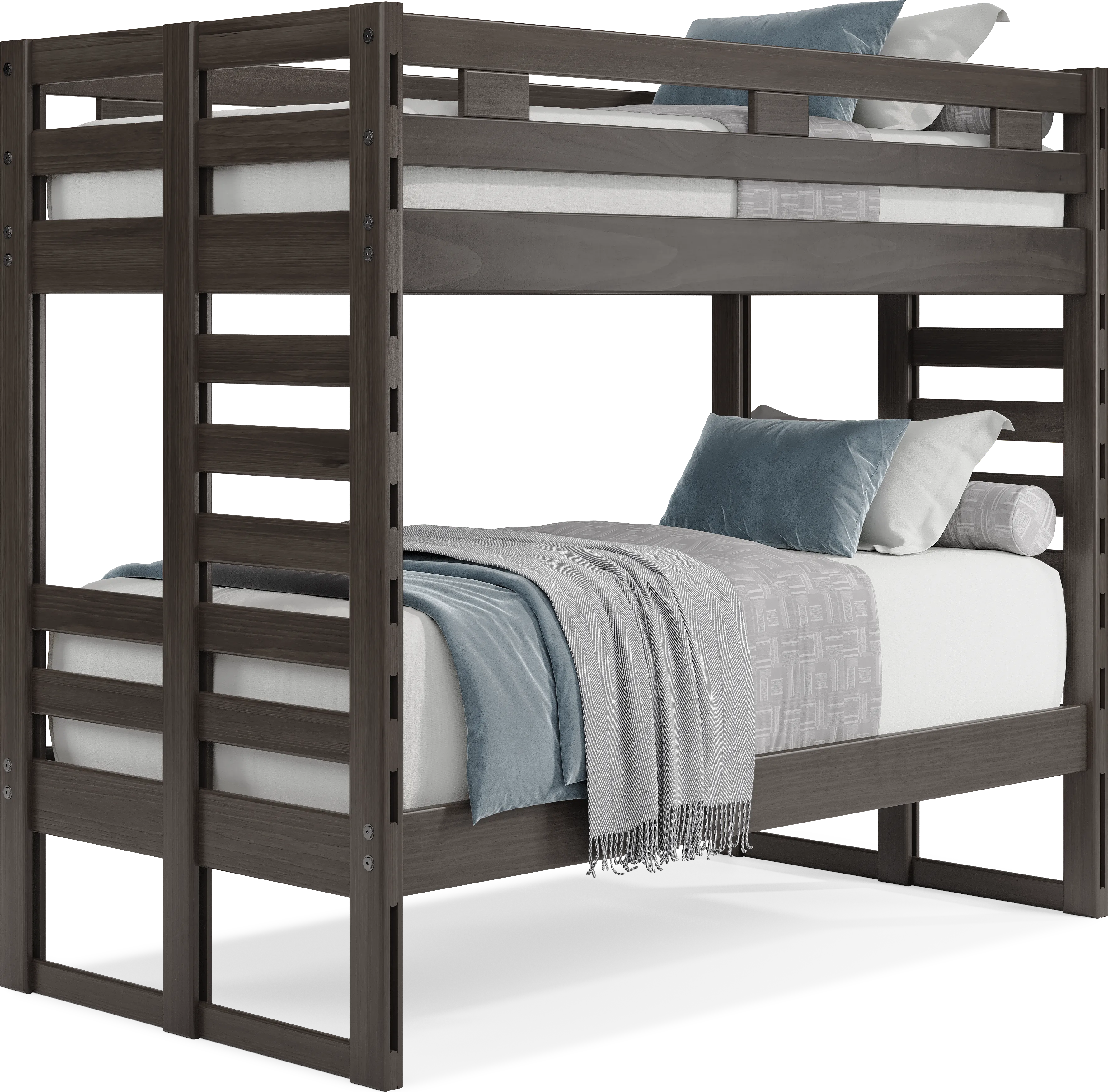 Kids Creekside 2.0 Charcoal Twin/Twin Bunk Bed - Thumbnail - Image 1