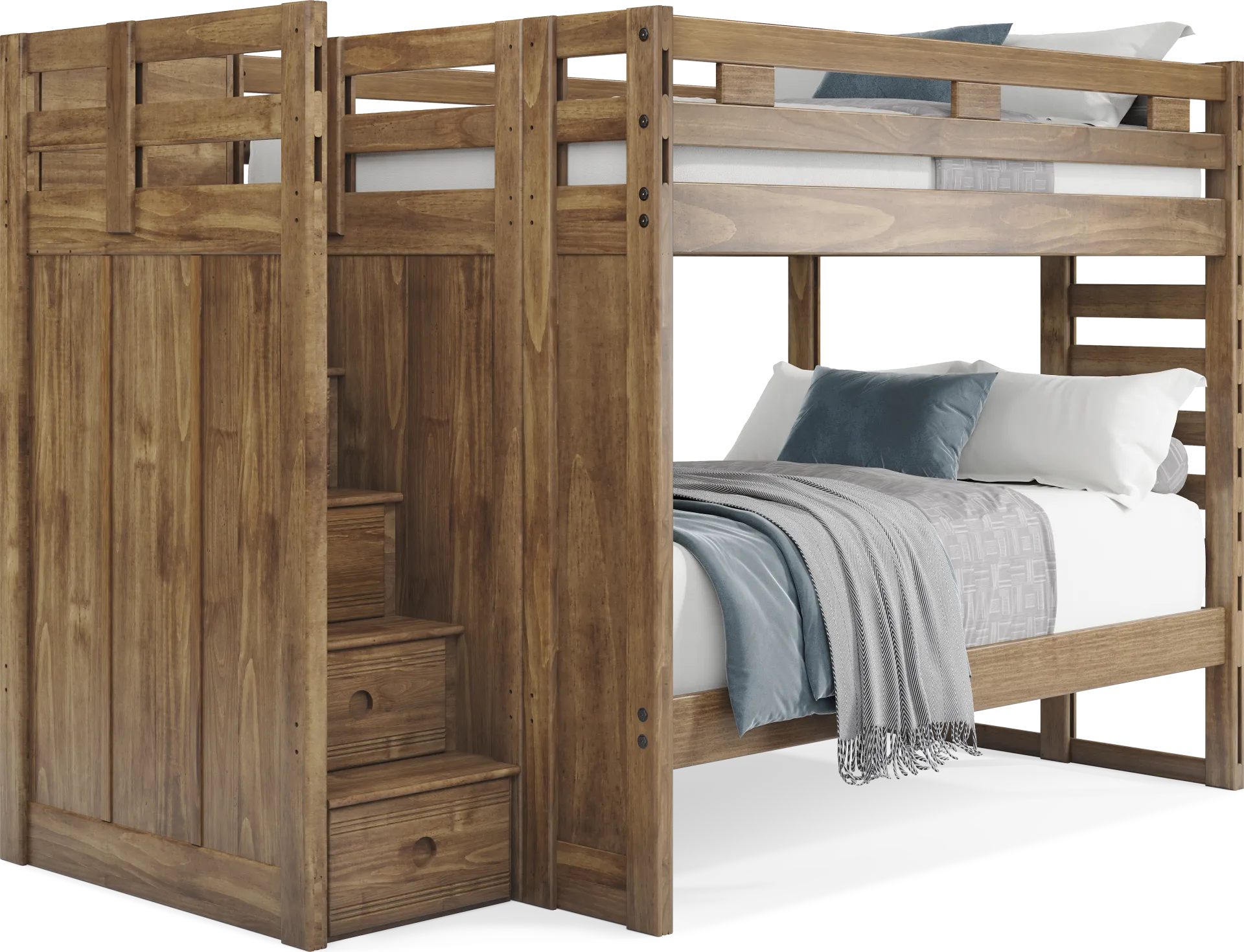 Kids Creekside 2.0 Chestnut Full/Full Step Bunk Bed - Image 1