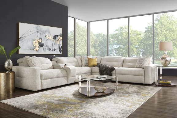 Belia Beige 6 Pc Dual Power Reclining Sectional