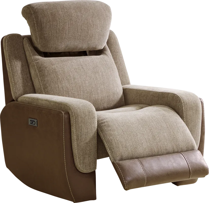 State Street Camel Dual Power Recliner