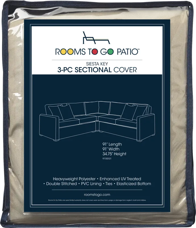 Siesta Key 3 Pc Patio Sectional Cover