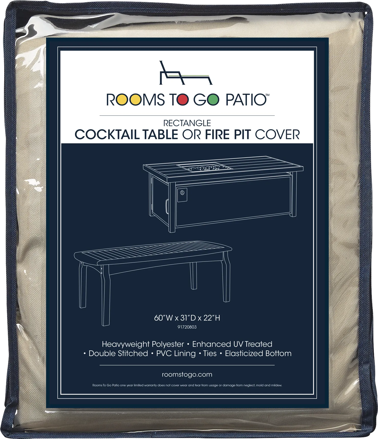 Patio Rectangle Fire Pit and Coffee Table Cover - Thumbnail - Image 1