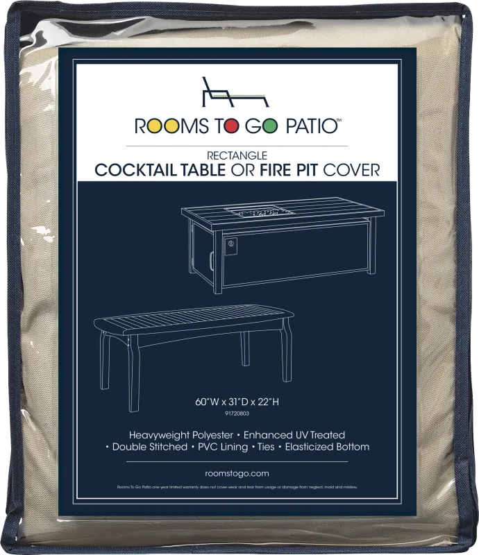 Patio Rectangle Fire Pit and Coffee Table Cover