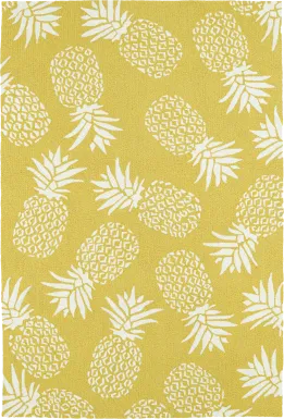 Pineapple Paradise Gold 2' x 6' Indoor/Outdoor Rug