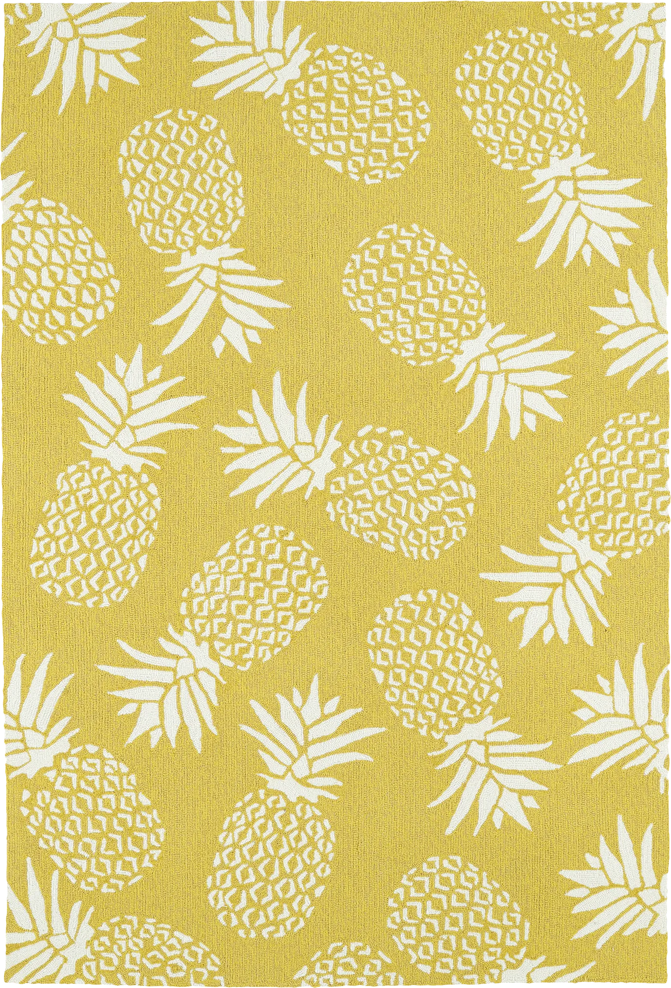 Pineapple Paradise Gold 5' x 7'6 Indoor/Outdoor Rug - Image 1