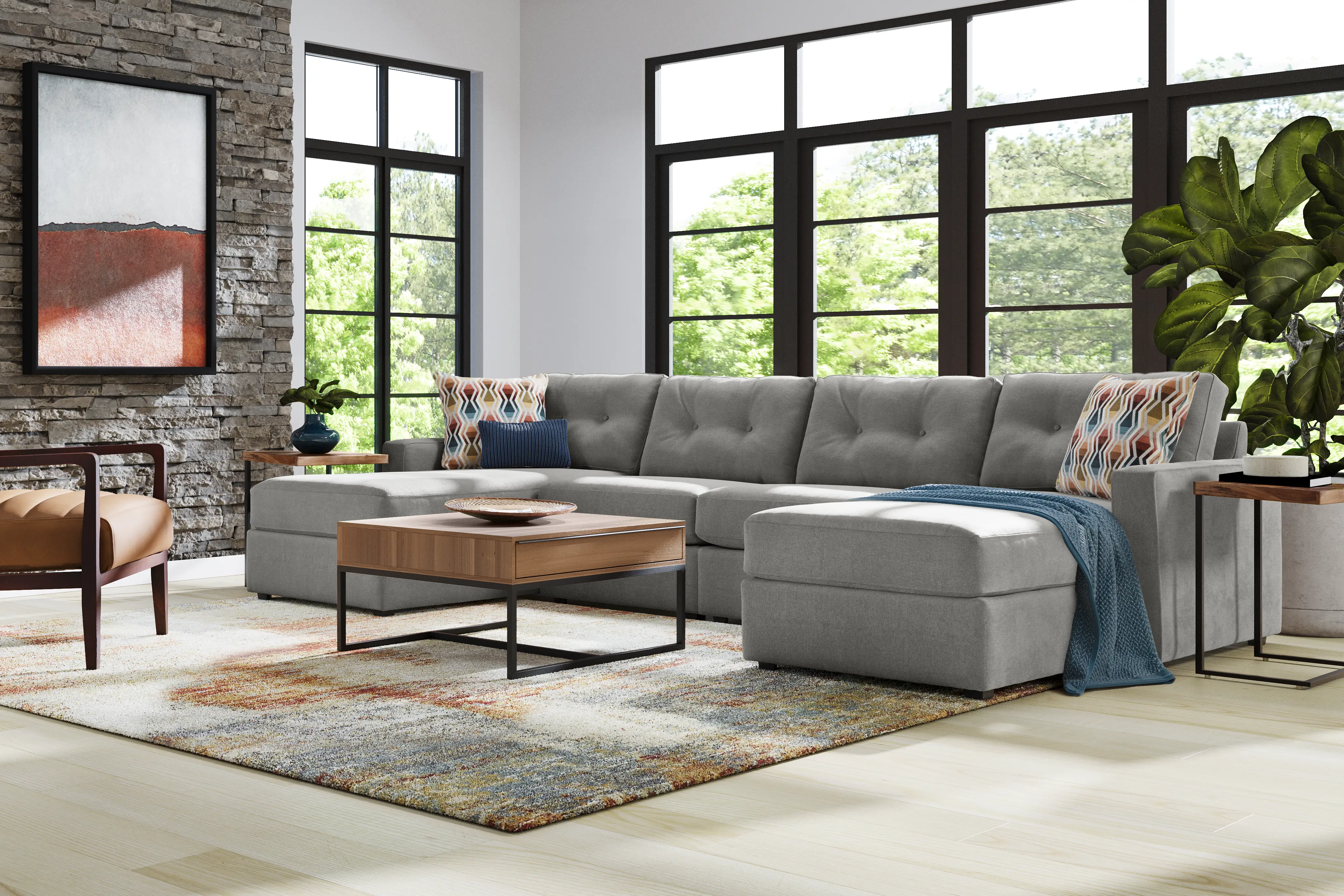 Gray 4 Pc Power Reclining ModularOne - Thumbnail - Image 2