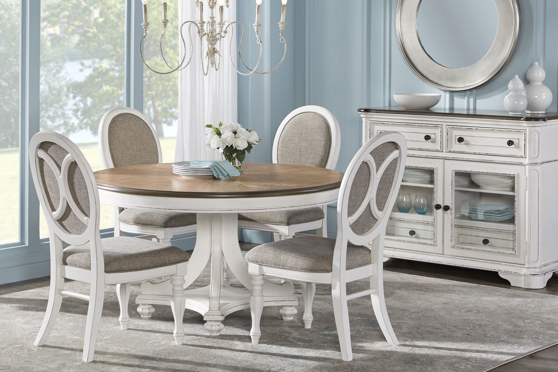 French Market White Round Dining Table - Image 2