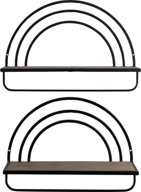 Telatha Brown Wall Shelf, Set of 2