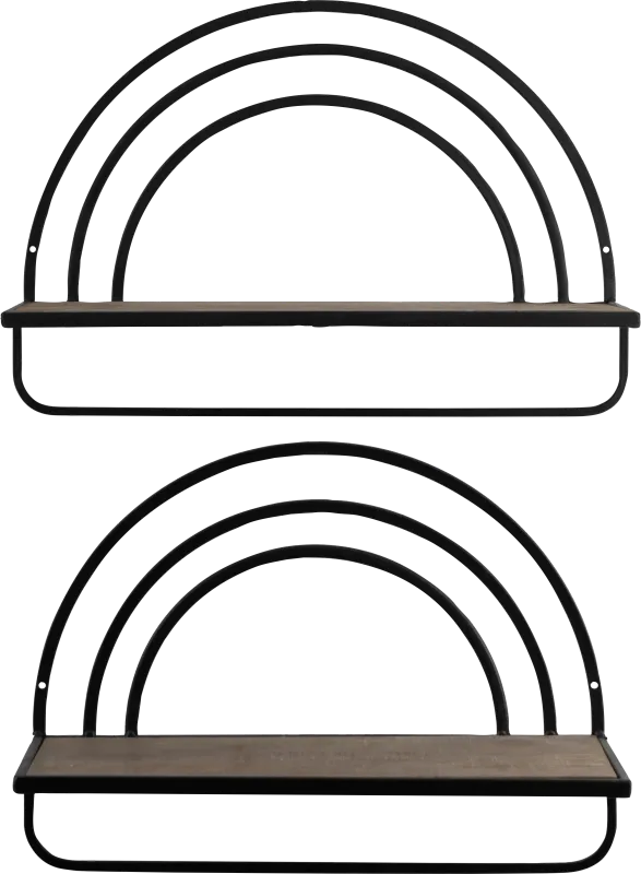 Telatha Brown Wall Shelf, Set of 2