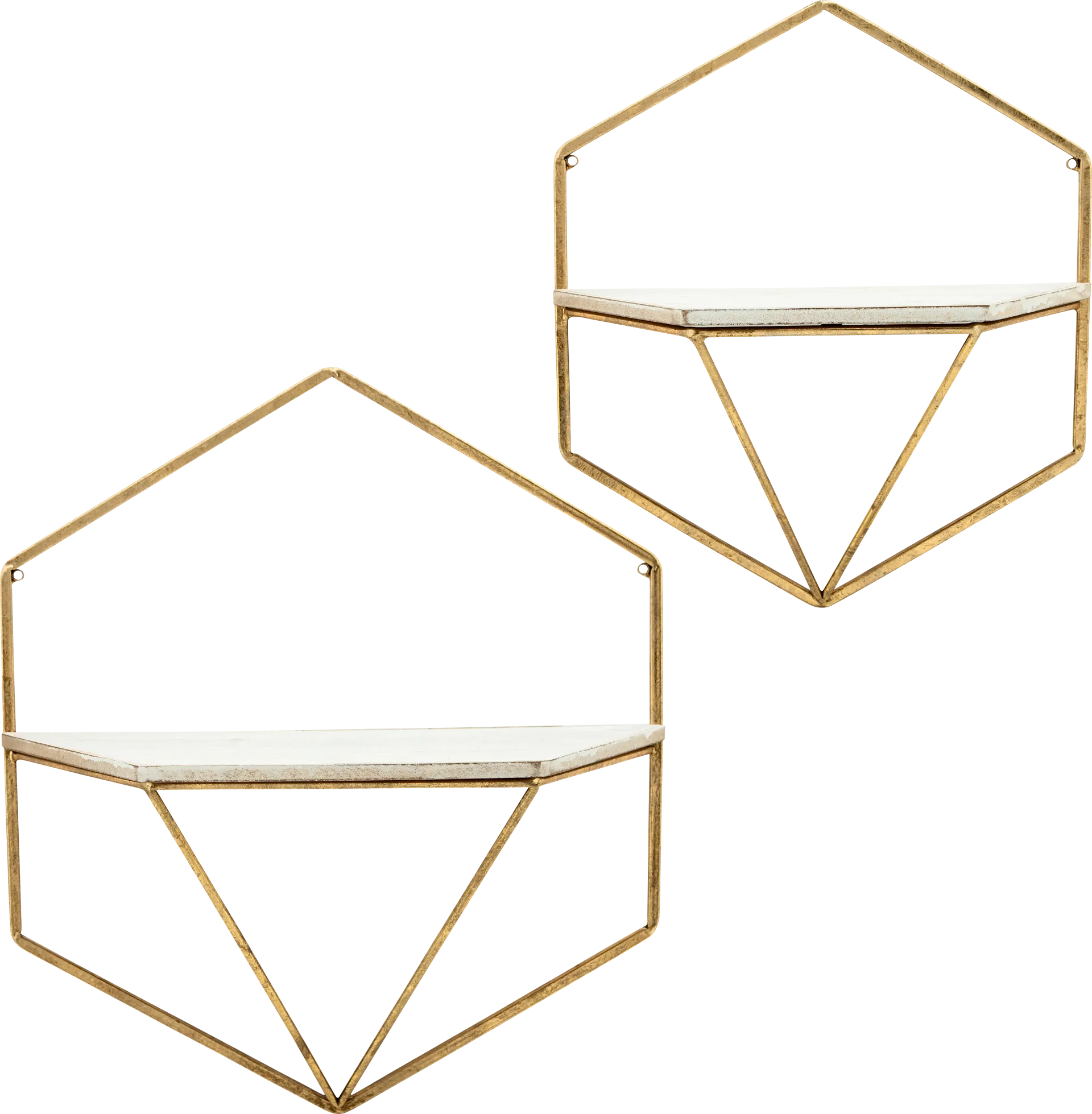 Parmenas Gold Wall Shelf, Set of 2 - Image 1