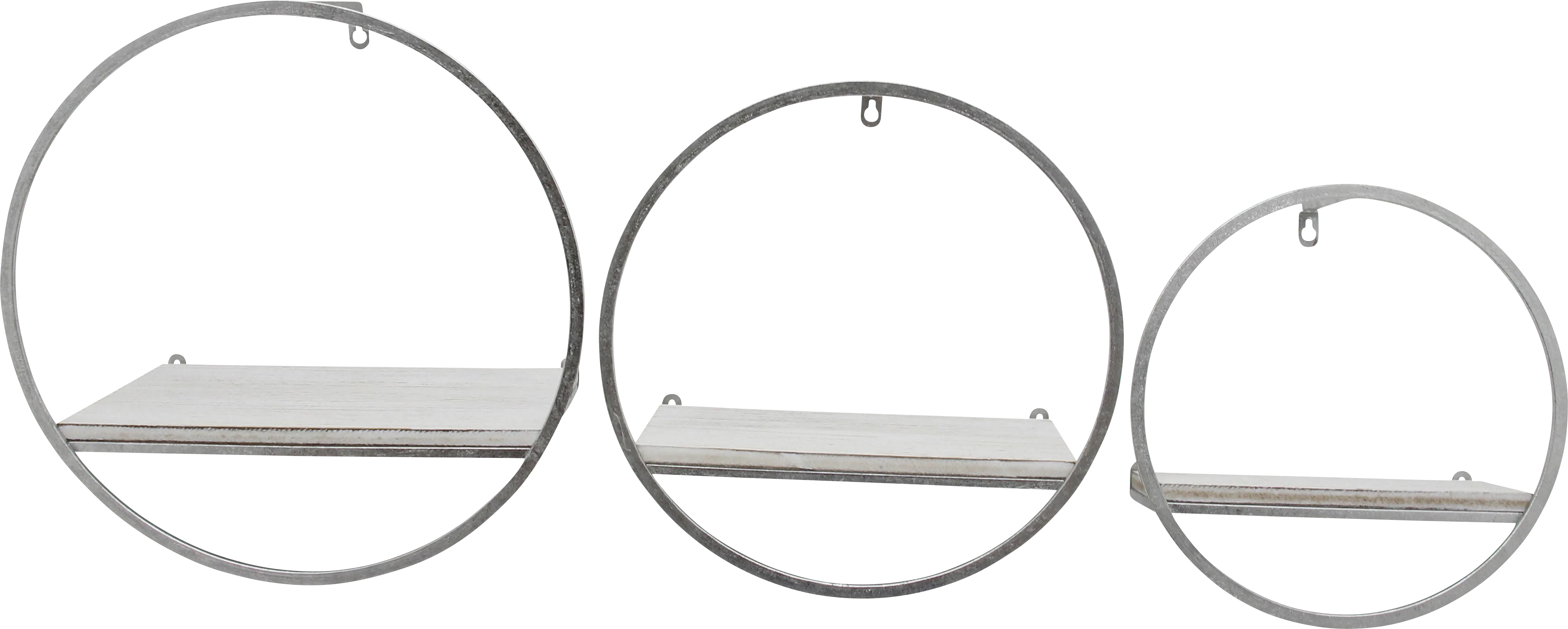 Olearry Silver Wall Shelf, Set of 3