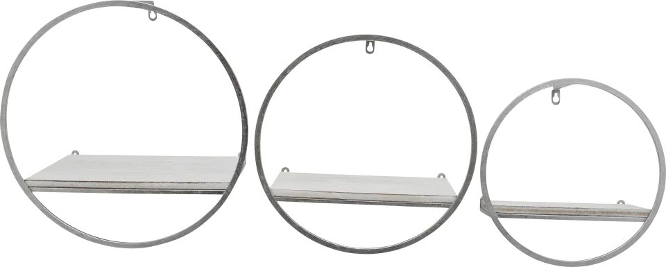 Olearry Silver Wall Shelf, Set of 3
