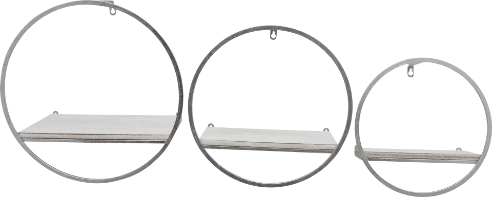 Olearry Silver Wall Shelf, Set of 3