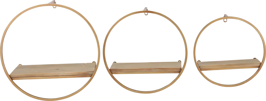 Olearry Bronze Wall Shelf, Set of 3